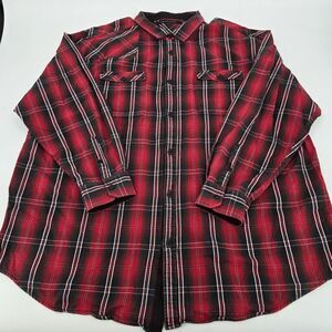 Sean John Men's 4XB Red/Black Plaid L-Sleeve Med heavy Cotton Shirt.‎ (1135)
